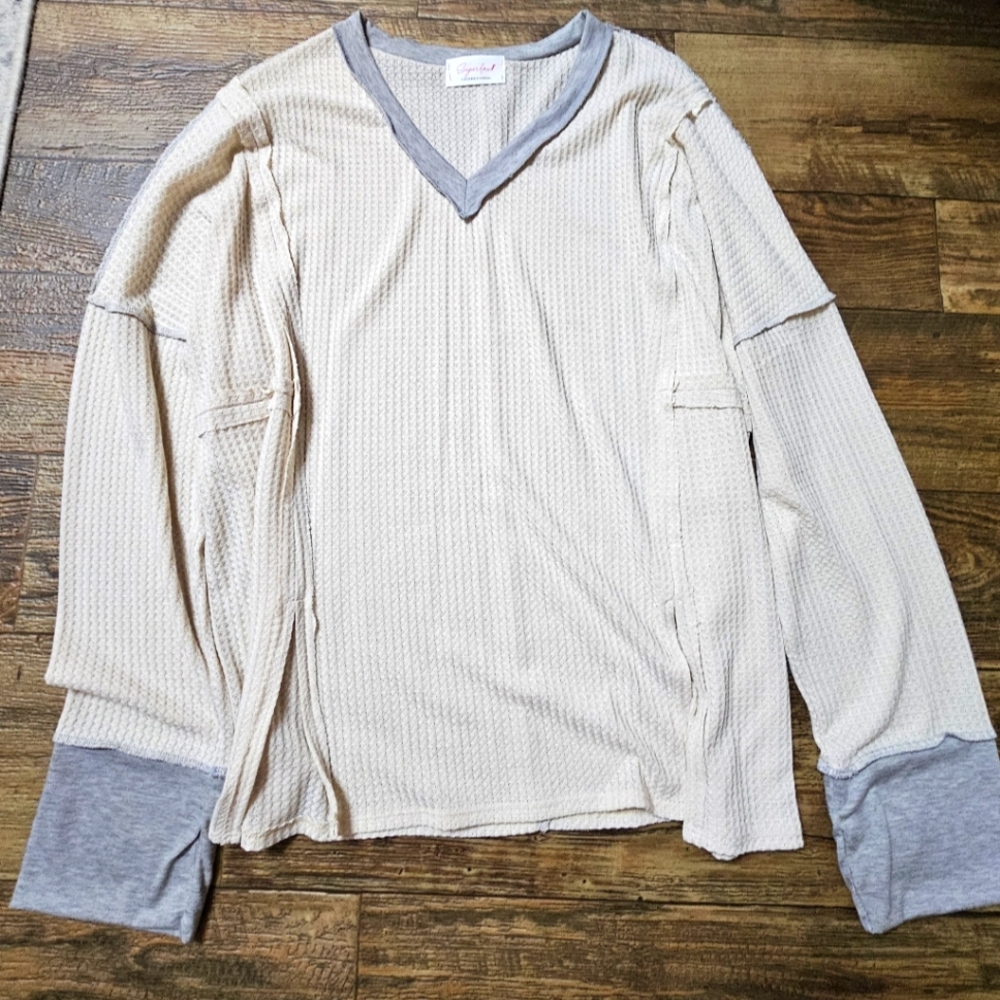 2xl Sugarfox Exposed Seam Top